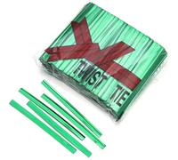 Lacci in metallo 7600Pcs Plastic Iron Tie Colorful Multi-Size Wire Sealing Binding for Candy Lollipop Cookies Food Gift Party Packaging(Green,4X80mm)