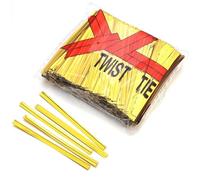 Lacci in metallo 7600Pcs Plastic Iron Tie Colorful Multi-Size Wire Sealing Binding for Candy Lollipop Cookies Food Gift Party Packaging(Gold,4X100mm)