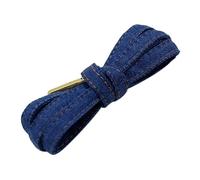 Lacci per scarpe, Lacci piatti in denim con punte metalliche Lacci freschi per i tuoi calci Lacci blu neri, Blue Gold, 100