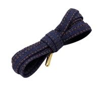 Lacci per scarpe, Lacci piatti in denim con punte metalliche Lacci freschi per i tuoi calci Lacci blu neri, Dark blue gold, 100