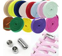 Lacci per scarpe pratici ed efficienti, forma piatta, senza bisogno di allacciarli rosa,Bianco,nero,Viola,rosso,cielo blu,beige,rosso arancio,marrone,verde,Bordeaux,giallo,zaffiro,Cachi,blu navy,color