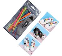 Lacci pigri in silicone La terza generazione di lacci in silicone a doppio foro 14 pezzi senza legare lacci delle scarpe per adulti, Mix, Medium