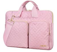 Lacdo 360° Protettiva Borsa Portatile Custodia, per 16 Pollici New MacBook Pro M4/M3/M2 /M1 Pro Max A3403 A3186 A2991 A2780 A2485 2024-2019, 15" Surface Laptop 7th, HP Envy 15, Rosa Sakura