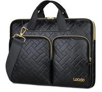 Lacdo 360° Protettiva Borsa Portatile Custodia, per 16 Pollici New MacBook Pro M4/M3/M2 /M1 Pro Max A3403 A3186 A2991 A2780 A2485 2024-2019, 15" Surface Laptop 7th, HP Envy 15, Nero Elegante