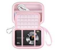 Lacdo Custodia per Il Trasporto Della Fotocamera per CAMKORY DC403, KODAK PIXPRO FZ55, Canon PowerShot G7 X Mark III/SX740, Sony ZV-1/ RX100 VII, Panasonic LUMIX ZS99 Digital Camera, Rosa