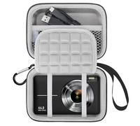 Lacdo Custodia per Il Trasporto Della Fotocamera per CAMKORY DC403, KODAK PIXPRO FZ55, Canon PowerShot G7 X Mark III/SX740, Sony ZV-1/ RX100 VII, Panasonic LUMIX ZS99 Digital Camera, Nero+Grigio