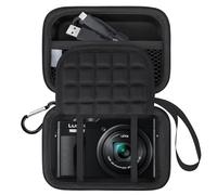 Lacdo Custodia per il trasporto della fotocamera per Panasonic LUMIX ZS99/LX10/ZS80/ZS100/ZS70/ZS200/ZS60 Fotocamera Digitale a Puntamento e Scatto, Borsa protettiva per Fotocamera, Nero+Nero