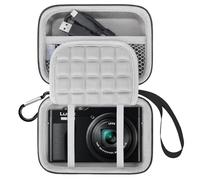 Lacdo Custodia per il trasporto della fotocamera per Panasonic LUMIX ZS99/LX10/ZS80/ZS100/ZS70/ZS200/ZS60 Fotocamera Digitale a Puntamento e Scatto, Borsa protettiva per Fotocamera, Nero+Grigio