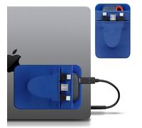 Lacdo Custodia portatile per disco rigido per laptop, custodia stick on a 2 tasche con adesivo riutilizzabile, per San Disk, Samsung, Crucial, custodia rigida per SSD, Blu