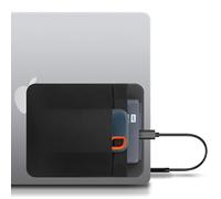 Lacdo Custodia Portatile per Hard Disk Esterno, Supporto per Disco Rigido per Laptop, 2 Tasche Stick on Pouch Holder per laptop, 2.5" Seagate, WD, Toshiba, HDD SSD, Cavo, Magic Mouse, Nero