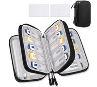 Lacdo USB Organizer Elettronici Cavi, Borse Accessori, Borsa da Viaggio Custodia Cavi Cavo da viaggio per SanDisk/Samsung Flash Drives Jump Drive Memory Stick, Scheda SD, Cable, Nero