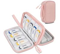 Lacdo USB Organizer Elettronici Cavi Borse Accessori Borsa da Viaggio Custodia Cavi Cavo da viaggio per SanDisk/SamData/Samsung USB Flash Drives Jump Drive Memory Stick, Scheda SD, Rosa Brillante