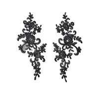 Lace Applique Floral Embroidery Sewing Patch Multicolor 23x10cm Pack of 2