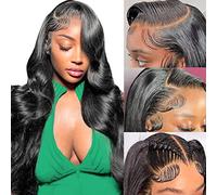 Lace Front Wigs Human Hair Pre Plucked 180 Density 26 Inch HD Body Wave Lace Front Wigs Human Hair 10A Frontal Wigs Human Hair Wigs for Women Glueless Wigs Human Hair Pre Plucked Black wig