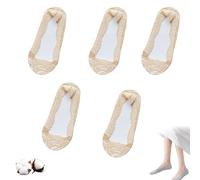 Lace No Show Liner Socks for Women, Non Slip Invisible Socks for Women, Invisible Summer Thin Sock, Lightweight Lace Trim (5Pcs-C)