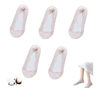 Lace No Show Liner Socks for Women, Non Slip Invisible Socks for Women, Invisible Summer Thin Sock, Lightweight Lace Trim (5Pcs-D)