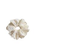 Lace Scrunchie Elastic Hair Tie - Large Hair Ties for Women White Lace Embroidery Hair Accessories for Ponytail Braid Hair Thick Thin Hair (1PCS)