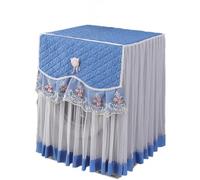 Lace Washing Machine Cover,Washing Machine Cover, Front Loading Dryer Cover, Dustproof,Lace Dryer Cover with Retro European Floral Embroidery Pattern (blu scuro)
