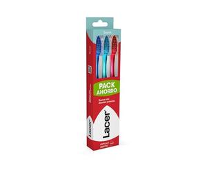 LACER - Confezione da 3 spazzolini da denti morbidi, ideali per gengive delicate, setole morbide, filamenti Tynex, massima efficacia, rimuove la placca batterica e l'igiene orale giornaliera