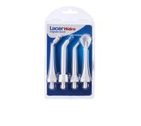 LACER HIDRO - Confezione da 4 pezzi di ricambio per irrigatore orale idro Advanced, spazzola per irrigatore dentale, detergente linguale e sottogengivale, spazzola elettrica, irrigazione orale e