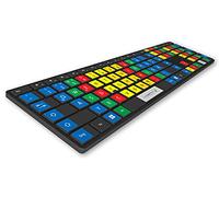 Lacerto® | 14 x 14 mm adesivi per tastiera tedesca con codifica a colori (sistema a 10 dita) - Set con tastierino numerico e tasti aggiuntivi - per computer desktop e laptop - Impara a digitare per