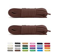 Laceter 2 Paia Lacci Piatti in Cotone 8mm per Sneakers e Scarpe Sportive - Compatibili con Nike, Adidas, Converse, Vans - Resistenti e Comodi - Fabbricato in Europa - 75 cm - Marrone scuro x 2