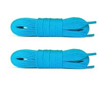 Laceter 2 Paia Lacci Piatti in Cotone 8mm per Sneakers e Scarpe Sportive - Compatibili con Nike, Adidas, Converse, Vans - Resistenti e Comodi - Fabbricato in Europa - 120 cm - Blu turchese x 2