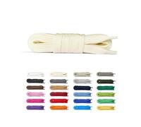 Laceter 2 Paia - Lacci Scarpe Piatti 100% Cotone - Stringhe Scarpe da Sportive Resistenti - Lacci di Ricambio Compatibile con Nike, Adidas, Converse, Vans - Larghezza 8mm - Bianco crema, 180 cm