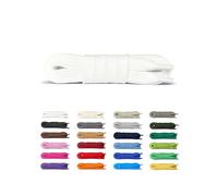 Laceter 2 Paia - Lacci Scarpe Piatti 100% Cotone - Stringhe Scarpe da Sportive Resistenti - Lacci di Ricambio Compatibile con Nike, Adidas, Converse, Vans - Larghezza 8mm - Bianco, 90 cm