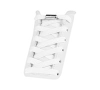 Laceter Lacci elastici piatti - 2 paia - Lacci elastici senza nodi per adulti o bambini e per tutti i tipi di scarpe - Chiusura in metallo colorato - Lunghezza: 100 cm - 2 Bianchi