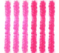 LACGO Boa di piume, soffice boa decorativo, per travestimento da donna, per travestimento da ragazza, 6-rosa, Pack of 6 Feather Boas