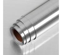 LaCheery 90cm x 400cm Carta Adesiva per Mobili Argento Cucina Moderna Metallizzato Pellicola per Mobili Cucina Armadi Carta Adesiva per Frigorifero Decorativi Pellicola per Tavolo Impermeabile