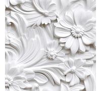 LaCheery Carta da Parati Floreale Margherita Bianco 3D Vintage 44.5cm x 200cm Fiori Carta da Parati Adesiva Muro Camera da Letto Vinile Pellicola Adesiva per Mobili Bianca Impermeabile per Armadio DIY