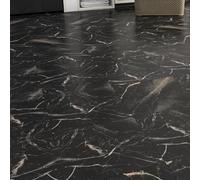 LaCheery Pavimento PVC Adesivo Effetto Marmo Nero 4 Pezzo 30cm x 30cm Pavimento Vinile Adesivo Cucina Piastrelle Adesive Pavimenti PVC Adesivi per Bagno Soggiorno Camera da Letto Interno Impermeabile