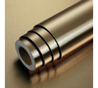 LaCheery Pellicola Adesiva per Mobili Oro Bronzo Metallizzato 60cm x 400cm Carta Adesiva per Mobili Oro Impermeabile Pellicola per Tavolo Armadio Rivestimento Adesivo per Cucina Frigorifero