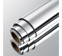 LaCheery Specchio Adesivo Carta Adesiva per Mobili Argento Cucina 30cm x 400cm Pellicola Specchio Adesivo Vinile Specchi Adesivi Decorativi Riflettente Impermeabile per Armadio Parete Artigianato