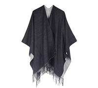 Lachi Scialle Donna Elegante Open Front Front Winter Cardigan Lady Reversible Cape Printed Wraps Femminile a Scacchi a Maglia Tartan Blanket Modello Geometrico Scialle