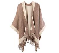 Lachi Scialle Donna Elegante Open Front Front Winter Cardigan Lady Reversible Cape Printed Wraps Femminile a Scacchi a Maglia Tartan Blanket Modello Geometrico Scialle