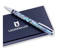 LACHIEVA LUX Penna a Sfera in Abalone Fatta a Mano con Refill Tedesco - Stupendo Regalo per la Scrittura - Penna Elegante per Uomini e Donne