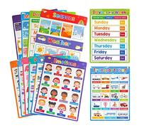 Lachilly Primer Fun Learning Poster Flash Cards - Perfetto per l'educazione dei bambini, attività di apprendimento pre-K e asilo, adatto per bambini autistici e bambini della scuola elementare, 10