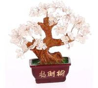 lachineuse - Albero Feng Shui in Cristallo di Quarzo Bianco - Albero della Fortuna 12 cm - Decorazione Giapponese Asiatica - Bonsai in Pietra Preziosa - Oggetto Zen Giapponese