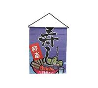 lachineuse - Arazzo da parete piatto giapponese Sushi - Pannello da parete per ristorante, cucina - Decorazione giapponese da appendere - 42 x 33 cm - Quadro da parete - Colori Blu - Idea Regalo