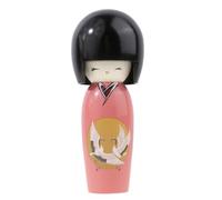 lachineuse - Bambola giapponese Kokeshi, Longevity Pink, 14,5 cm - Bambola di legno, Kimono, Uccelli gru - Bambola decorativa giapponese Kokeshi - Tradizionale giapponese - Idea regalo asiatica