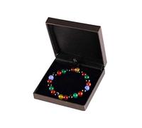 Lachineuse Bracciale in Agata Multicolore - Riussite e buona Fortuna - Scatola in Omaggio