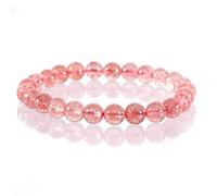 lachineuse Bracciale Perle Di Quarzo Strawberry, 15, Pietra