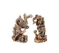lachineuse - Figure di coppia drago e fenice - statuette Feng Shui - simbolo di felicità familiare e coniugale - per ufficio, casa - decorazione cinese asiatico - 13 x 9 x 4,5 cm - colori oro