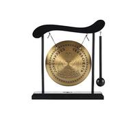Lachineuse-Gong su supporto-Buddha ridente-Decorazione Zen legno e rame | Gong tibetano con Buddha 21 cm- Oggetto decorativo cinese casa, ufficio, soggiorno - Idea regalo asiatica/cinese