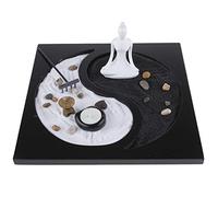 Lachineuse-Grande Giardino Zen-Saggezza Yin Yang-Decorazione 30x30 cm | Giardino Zen con sabbia e statuetta - per interni, casa e ufficio - Idea regalo giapponese - Decorazione in stile asiatico