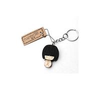 lachineuse Laccapanni Kokeshi Giapponese in Portachiavi, Realizzato in Legno, Modello Mei Mei Mei