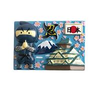 lachineuse - Magnete giapponese in rilievo - Simboli del Giappone - Ninja & Monte Fuji - Tradizioni asiatiche - Deco Feng Shui - Multicolore - 5,5 x 4 cm - Idea regalo Giappone Asia